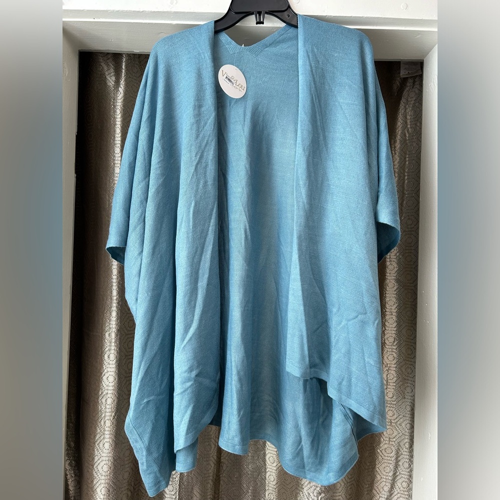 NWT Viv & Lou dusty blue Lindsey Top one size